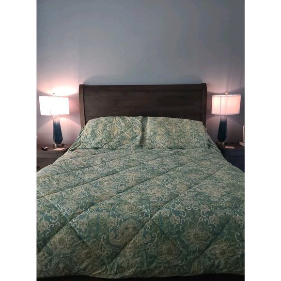 Pottery Barn Paisley Emma Full Queen Quilted Comforter 2 Standard Shams - Picture 3 of 12